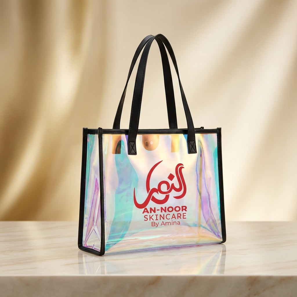 An-Noor Skincare Logo Holographic PVC Tote Bag