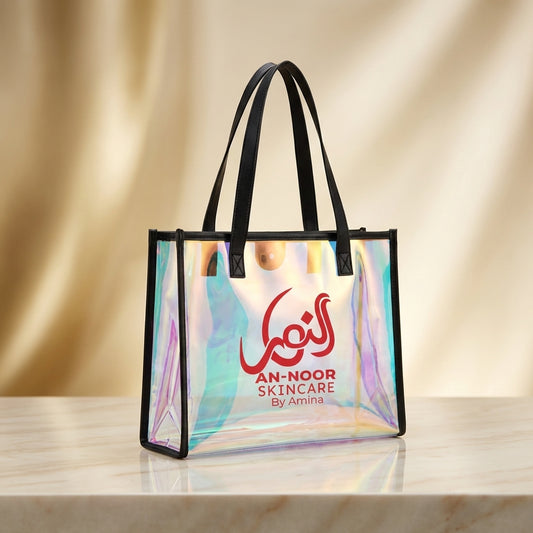 An-Noor Skincare Logo Holographic PVC Tote Bag